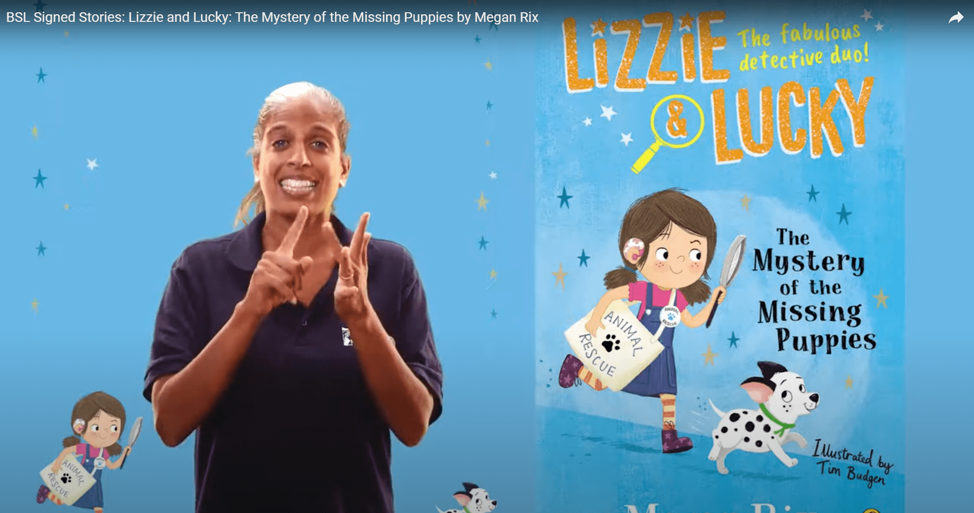 book cover for Lizzie and Lucky: The Mystery of the Missing Puppies by Megan Rix